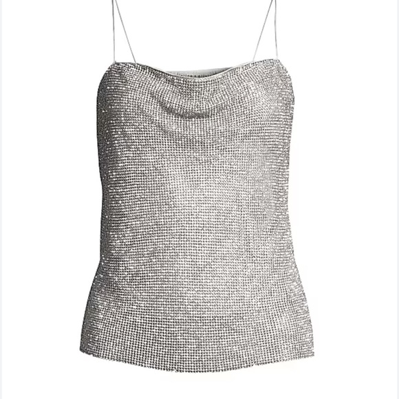 ❄️☀️Alice + Olivia Silver Sequin Camisole - Picture 1 of 5